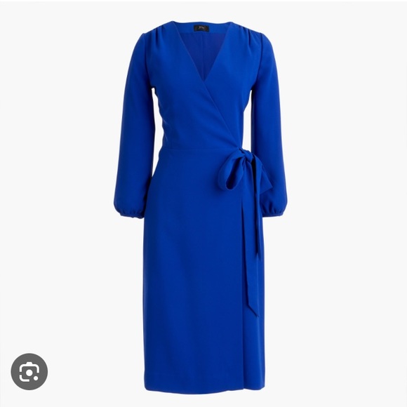 new with tags J Crew 365 crepe wrap dress size 0 in blue - Picture 8 of 8